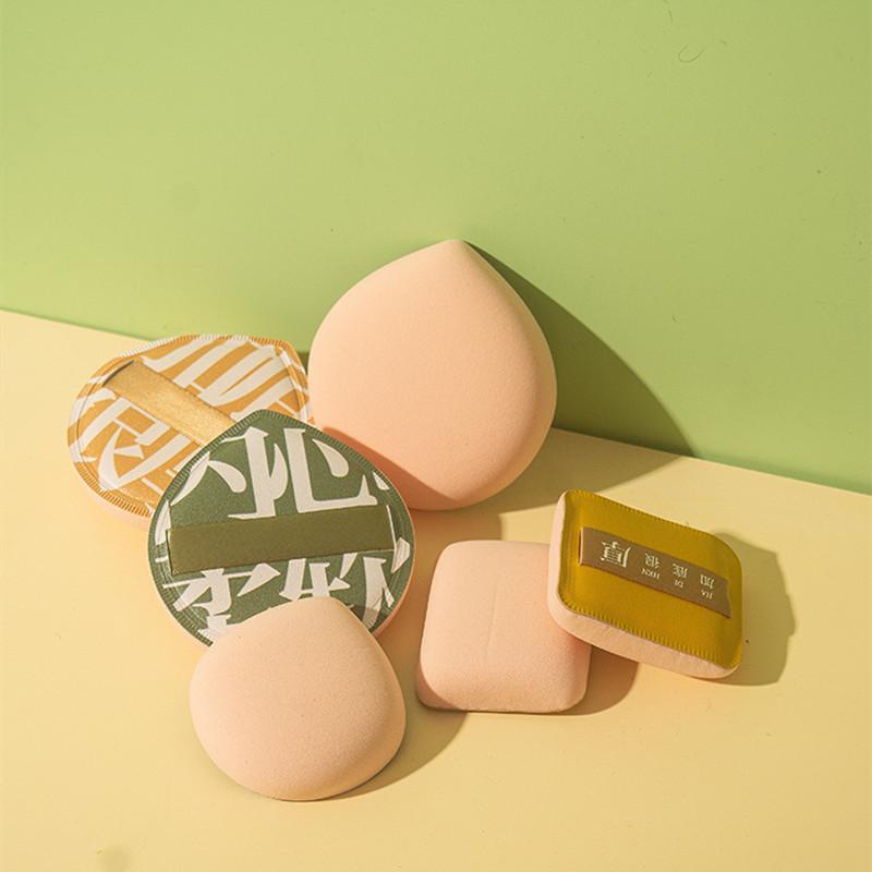 YS0080-100-Point Cotton Cushion Puff - Makeup Artist Grade, Non-Powder Absorbing, Thick Q-Elastic, Dry/Wet Dual-Use