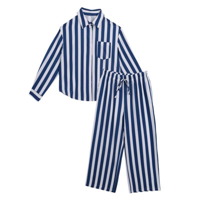 

Women s Long Sleeve Striped Casual Set - European & American Style for Spring & Autumn Small