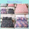 Strawberry Flower Print Bed Cover Dustproof Fabric Bedspread Protective Mattress