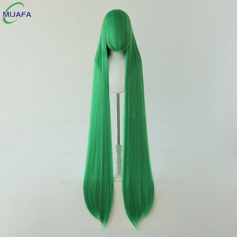 700g Alta Qualità 59" 150cm Lunga Dritta Parrucca Cosplay Con Frangia Biondo Marrone Rosso Verde Blu Resistente al Calore Colori Capelli Parrucche Anime