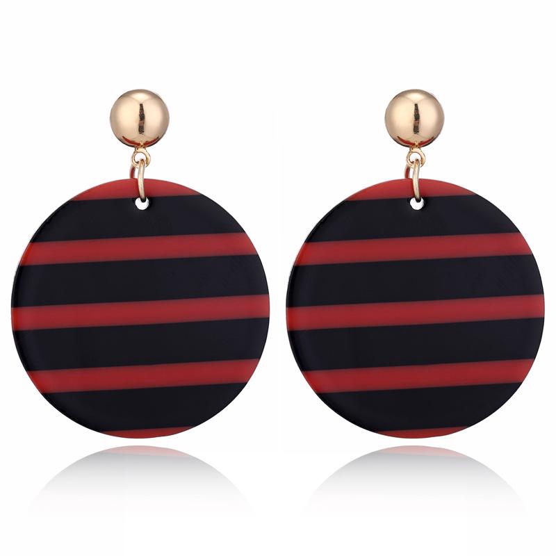 

Акриловые геометрические круглые серьги, популярные в Европе и Америке, в корейском стиле, трендовые, персонализированные, простые серьги красный