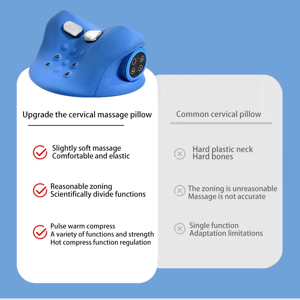 USB cervical massage pillow hot compress vibration comfortable massage