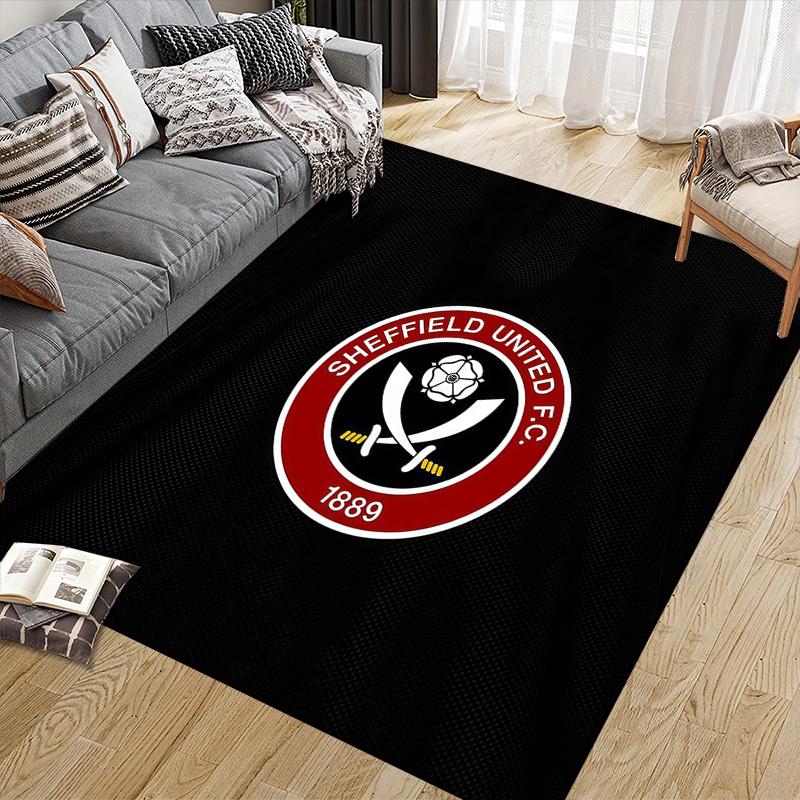 Sheffield United Football Club Flannel Pattern Square Carpet,Area Rug,Carpet Rug for Living Room Bedroom Sofa Playroom Decor,Non-slip Floor Mat