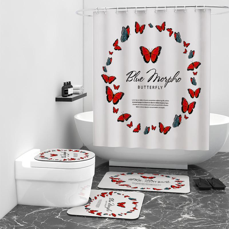 

Занавеска для душа с цифровой печатью «Бабочка», водонепроницаемая, блокирующая ванная комната W90cm*L180cm