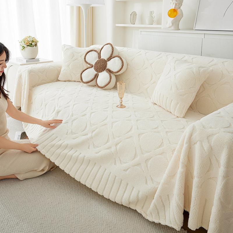 Autumn and Winter Sofa Towel Plush Sofa Cover Cloth Thickened Full Covered Sofa Cover One-Piece Sofa Cushion