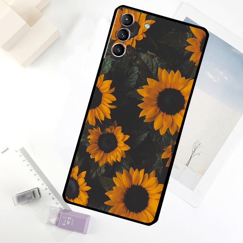 Sunny Sunflower Phone Case For Samsung Galaxy S25 S26 Ultra S20 S21 S22 S23 S24 Ultra S10 Plus S25 FE Cover
