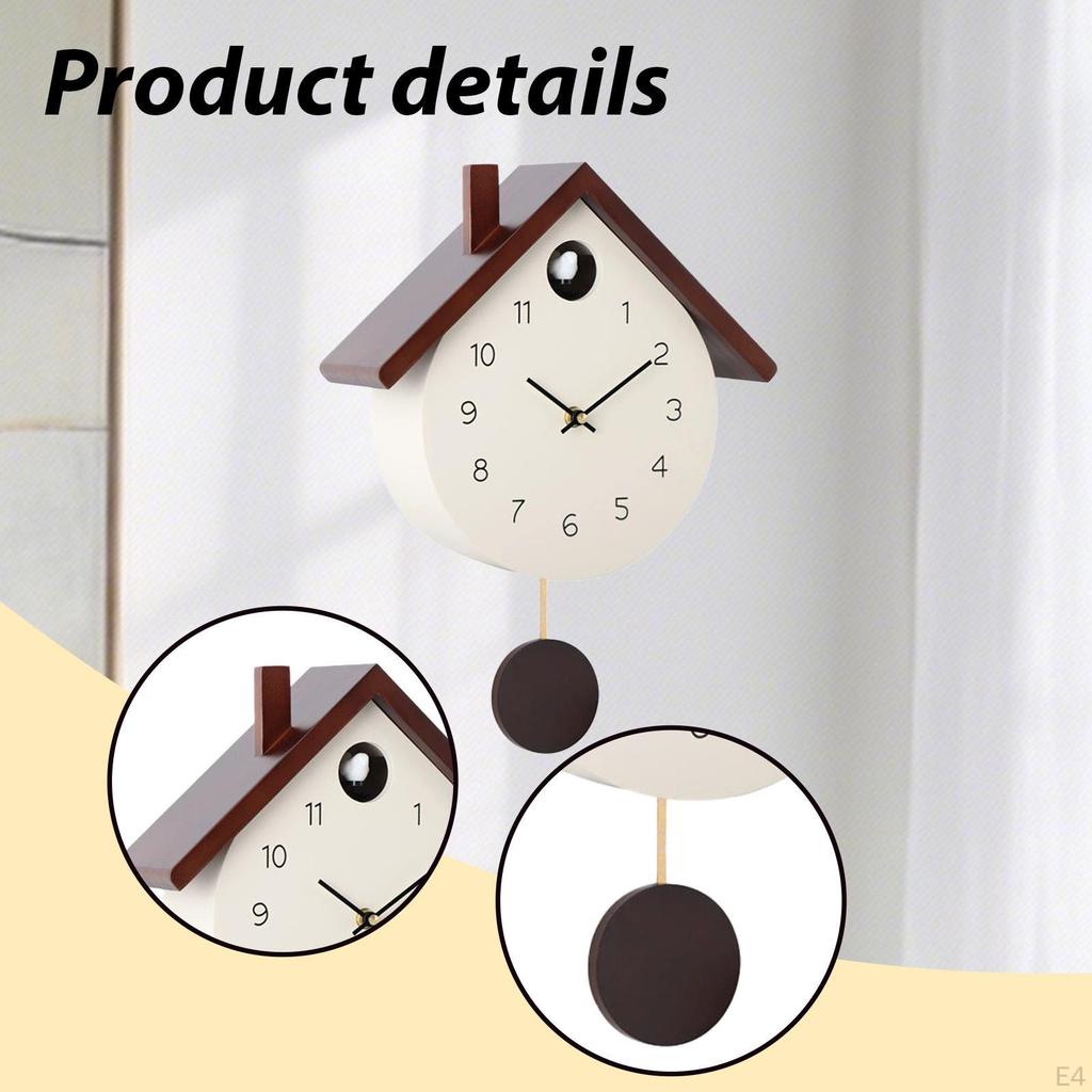 Chiming Cuckoo Clock with Pendulum Coo Decorative Wood Wall Watch for Family Friends