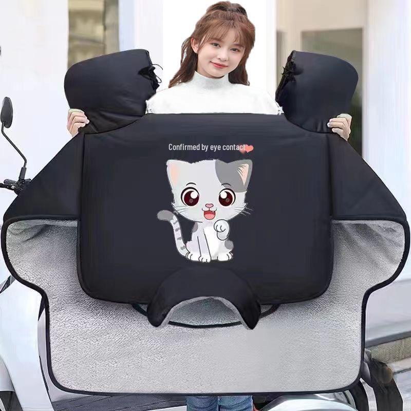 Winter Universal Electric Motorcycle Windproof Quilt, Thickened, Velvet Lined, Double-Sided Waterproof, Suitable for Small Electric Battery Cars