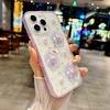INS Korea 3D Flower 2 IN 1 Transparent Phone Case For iPhone 17 16 12 13 14 15 Pro Max Shockproof Frame Clear Soft Cover
