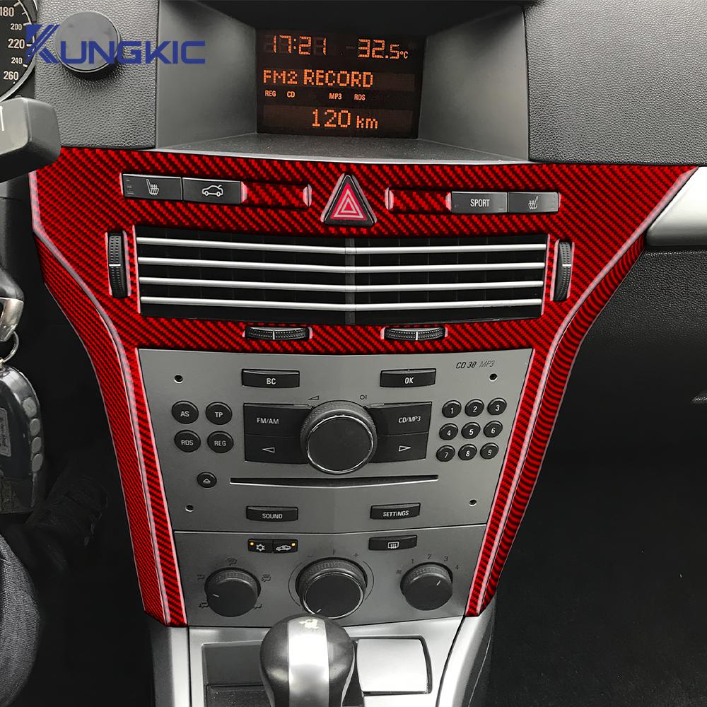 Skutočná mäkká nálepka z uhlíkových vlákien pre Vauxhall Opel Astra H MK5 2004 2005 2006 2007 2008 2009 2010 LHD RHD Rám stredovej konzoly auta