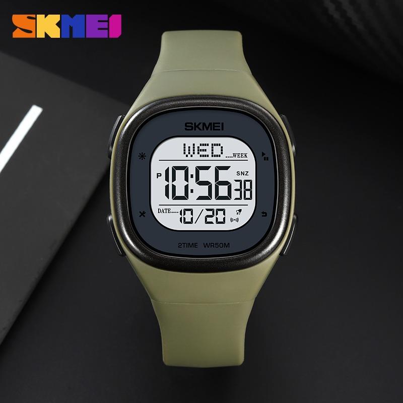Watch Simple Square Single Display Men's Electronic Watch Multifunctional Outdoor Sports Student Camouflage Electronic Watch