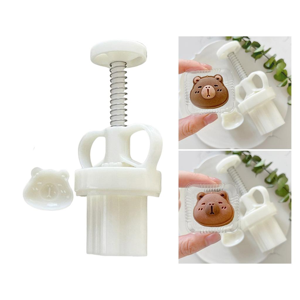 Creative Silicone Mooncake Baking Stamp Durable ABS Plastic Capybara Shaped Mooncakes Molds for Culinary Enthusiasts