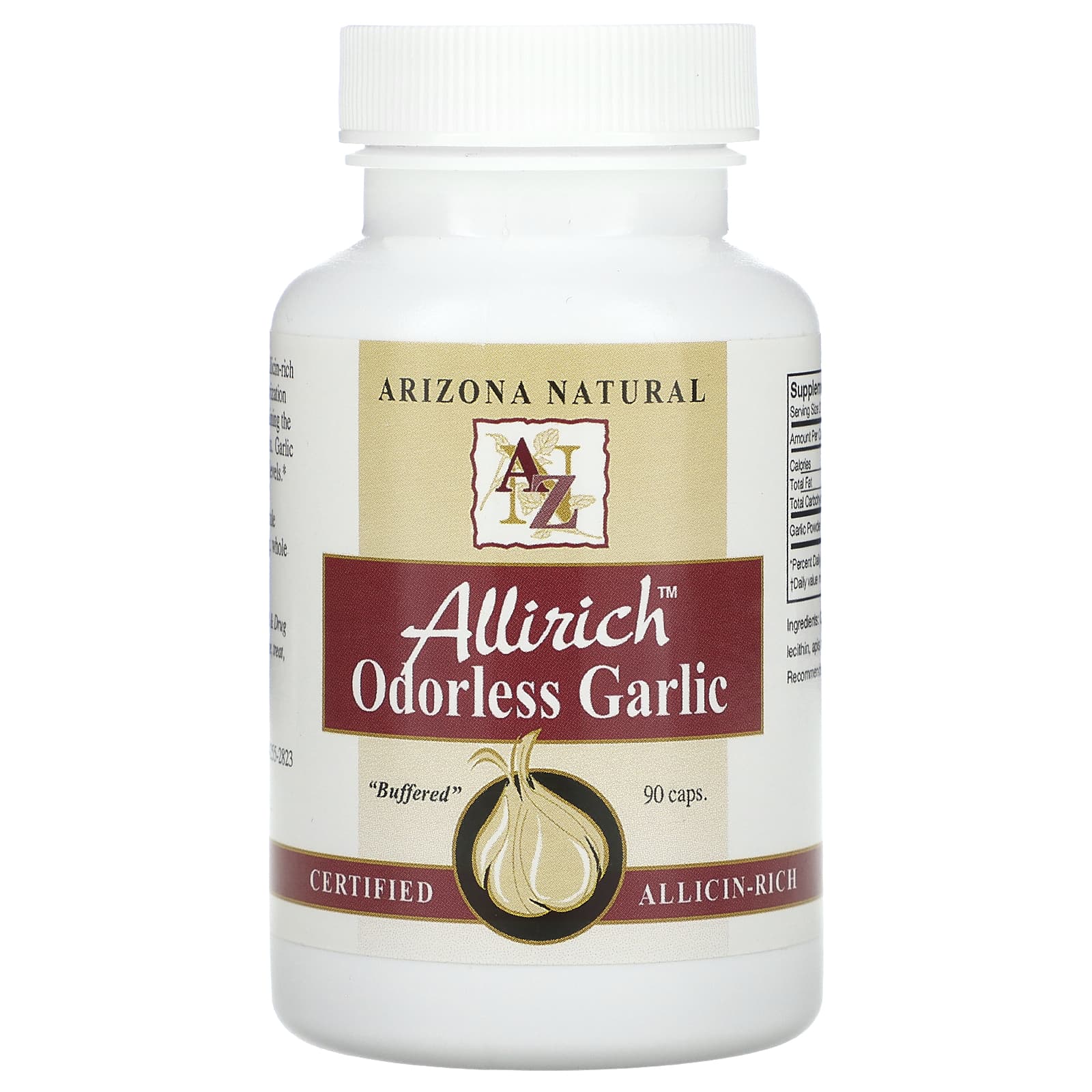 

Allirich, Unflavored Garlic, 90 Capsules
