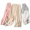Women's Embroidered Wide-Leg Summer Pants - Retro Loose Fit