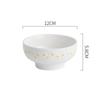 Ceramic Daisy Embossed Creative Dishes, Household Vegetable Rice Soup Bowl Dinner Plate Ceramic Set Combination Tableware