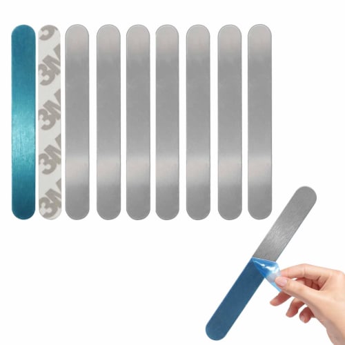 

KASELIN Steel Plates for Magnetic Adhesion [10 Sheets] 65mm x 8mm with 3M Adhesive, Double-Sided Tape, Magnetic Support Plate, Magnetic Metal Plate, M