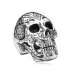 FDLK Vintage Punk Totenkopf Ring Männer Hip Hop Verlobungsring Männlich Mode Rot Zirkon Ringe Für Frauen Schmuck Silber Farbe ringe
