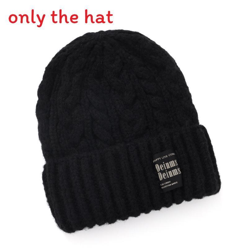 Knitted Hat Style With Letter Decor And Big Head Circumference For Casual Wear