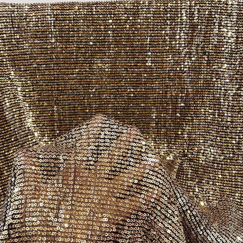 3mm Straight Flat Sequins Embroidered Robust Beads Embroidery Mesh Wedding Dress Children's Clothing Sequin Fabric By The Yard