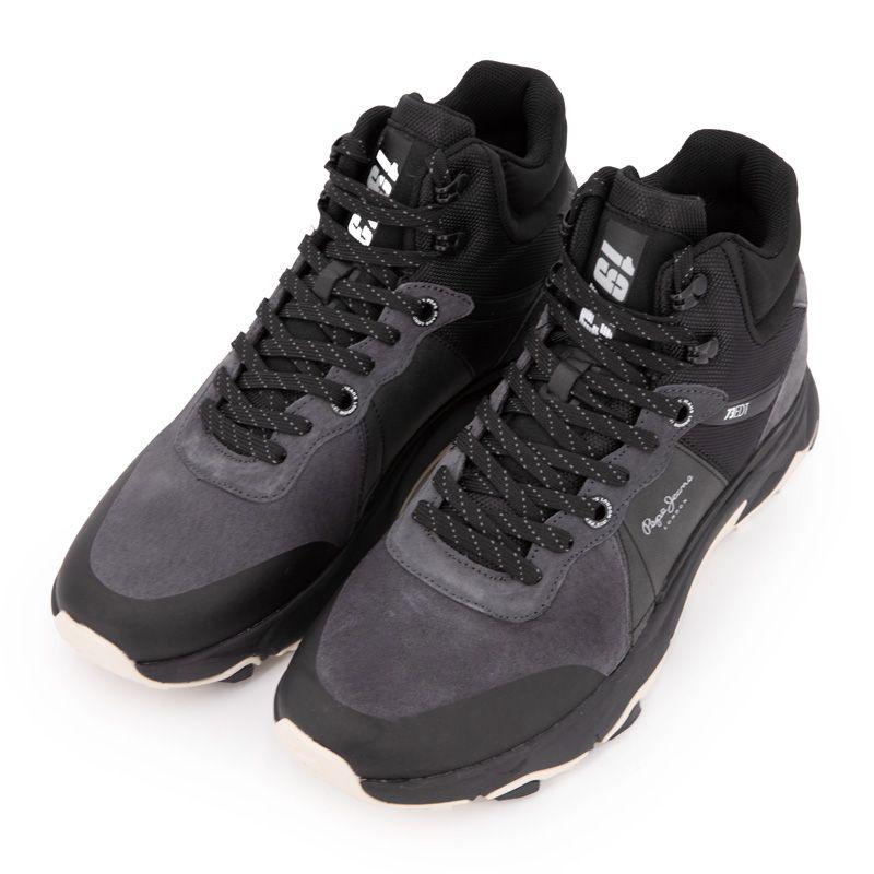 Baskets montantes noires à lacets suédibe Homme PEPE JEANS