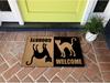 Welcome Goodbye Black Cat Dual-Sided Porch Decor Mat Doormat Rubber Kitchen Floor Mat Non-Slip Carpet Entrance Rug