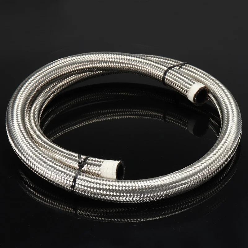 AN4-AN12 Stainless Steel Universal 1 Meter Oil Hose Pipe Braided Fuel Line Turbo Oil Cooler Hose