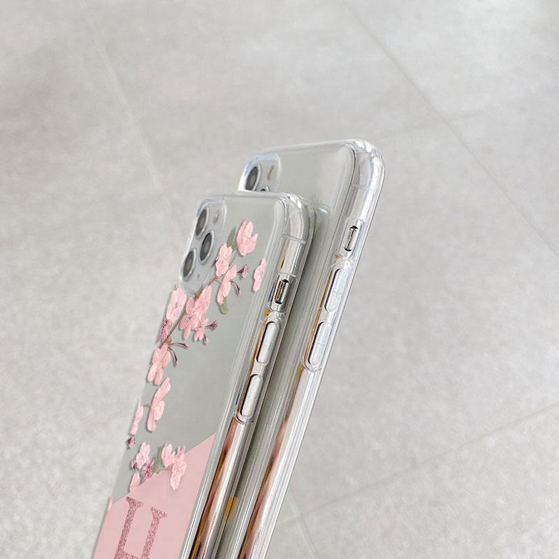Fashion Pink Flowers Case For Honor X6 X6S 6.5" Back Cover Initial Letter Transparent Soft TPU Fundas For HonorX6 X 6S Coque