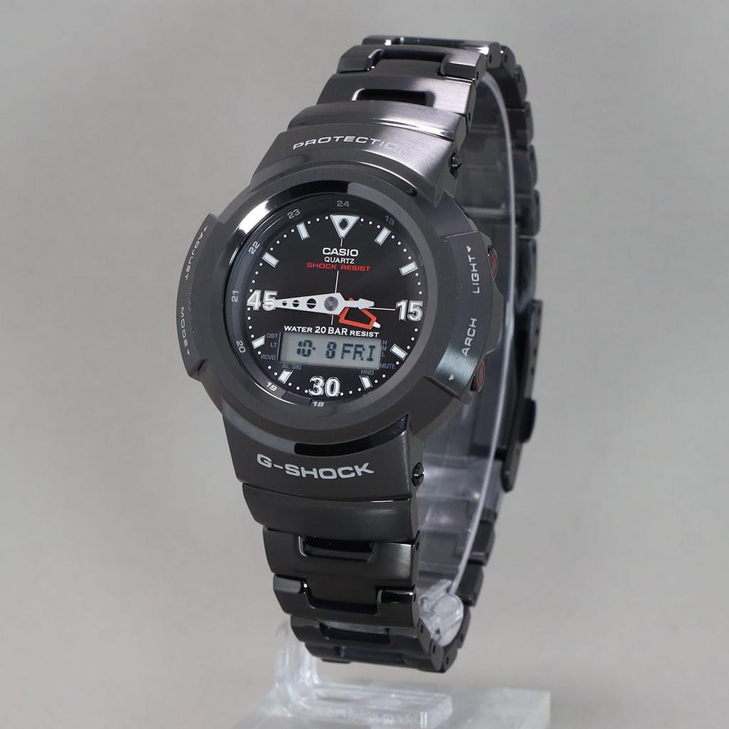 Casio G-Shock AWM-500-1AJF Full Metal Black Ion Plated Men's Watch, Tough Solar Multi Band 6, Analog-Digital, Japanese Domestic Model, JDM