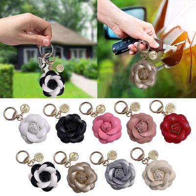 1 szt. DIY Wisiorek Torba na Prezent Wisiorek Wysokiej Klasy Przechowywanie Kluczy Vintage Brelok Samochodowy Wykwintny Kształt Kamelii Modny Wielokolorowy