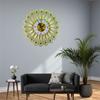 Crystal Leaves Wall Clock None-Ticking Silents Battery Operated Clocks Decorative Wall Clocks for Living Room Decors
