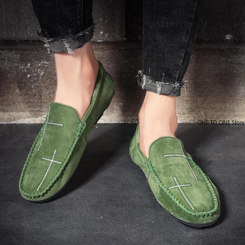 Fashion Men Casual Shoes 2025 Fashion Slip-On Moccasin Driving Shoes Soft Comfortable Breathable Flats Sneakers Black Gray Red Loafers