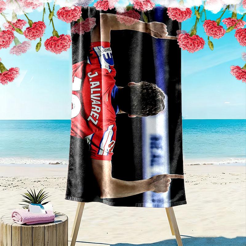 Julian Alvarez Print Beach Towel, Large Soft Quick Dry Towel for Beach Camping Swimming