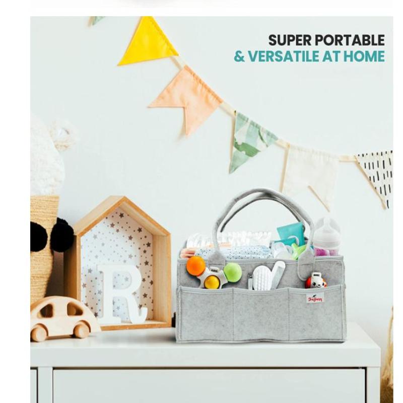 Felt Baby Diaper Caddy Organizer Bag Baby Diaper Bag Baby Shower Gift Nursery Storage Basket