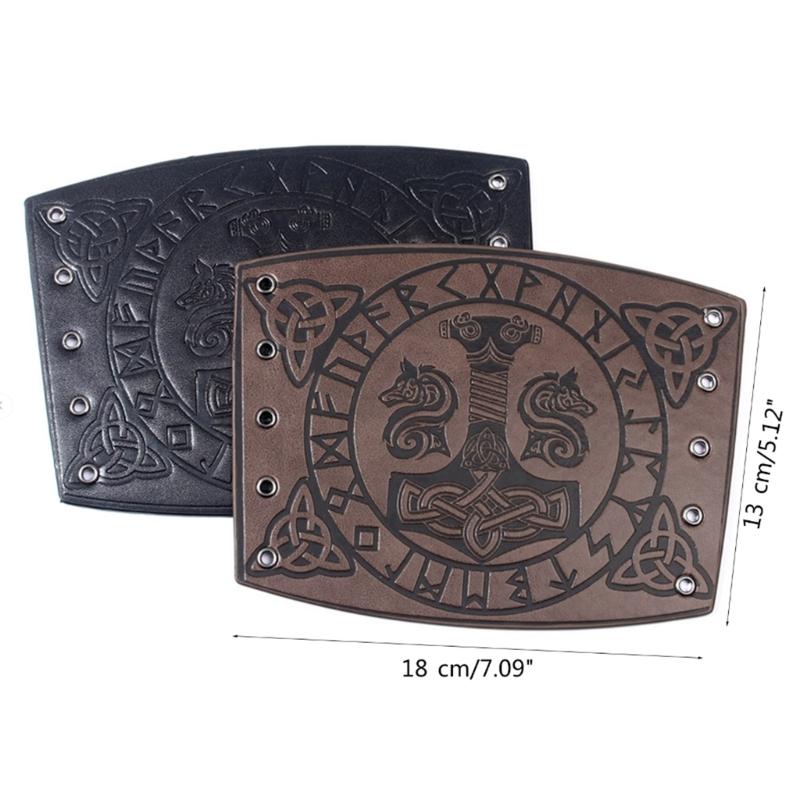 Medieval Armor Men Cosplay Arm Warmers Lace-up Viking Pirate Knight Gauntlet Wristband Bracer Steampunk Accessories