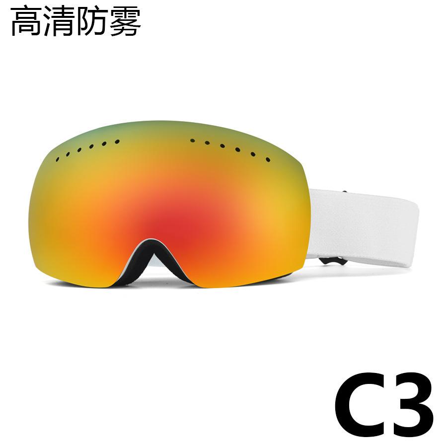 New Double-layer Anti-fog Ski Goggles, Outdoor Spherical Ski Glasses, Adult Protective Goggles for Mountaineering and Outdoor Snow Activities