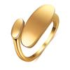 Versatile 18K Gold-Plated Stainless Steel Open Ring - 8MM Simple Design for Women