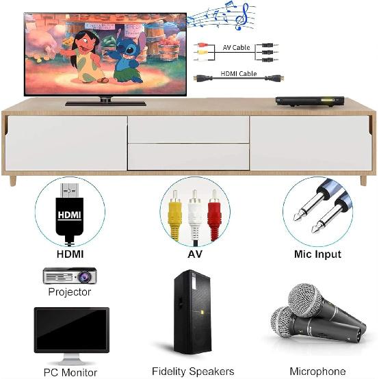 DVD Player, HDMI & RCA Connection, Region Free DVD Players for TV, with Microphone/USB Input Design, NTSC/PAL System, Comes with HDMI & RCA Cable and