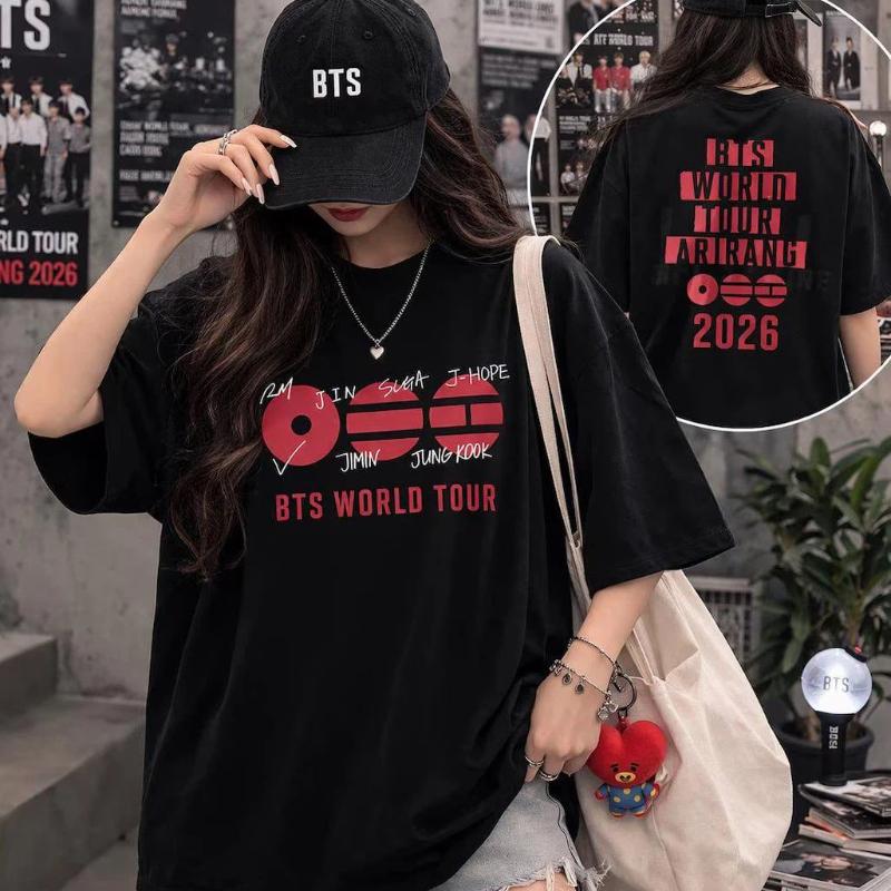 New BTS Arirang World Tour Graphic Unisexcotton Shirt,There Are Children Size,Kpop Summer Men's Women's Fashion Tshirt