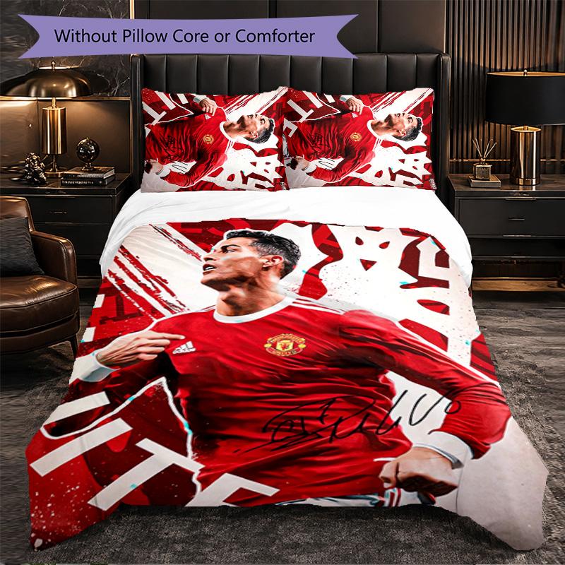 Set Biancheria da Letto Cristiano Ronaldo 3 Pezzi Morbido Set Copripiumino con Federe Set Decorazione Camera da Letto per la Casa