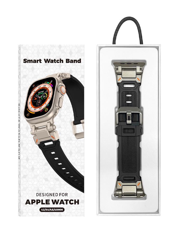 Compatible Silicone Explorer Band for Apple Watch Series 8, 9, and Ultra Models