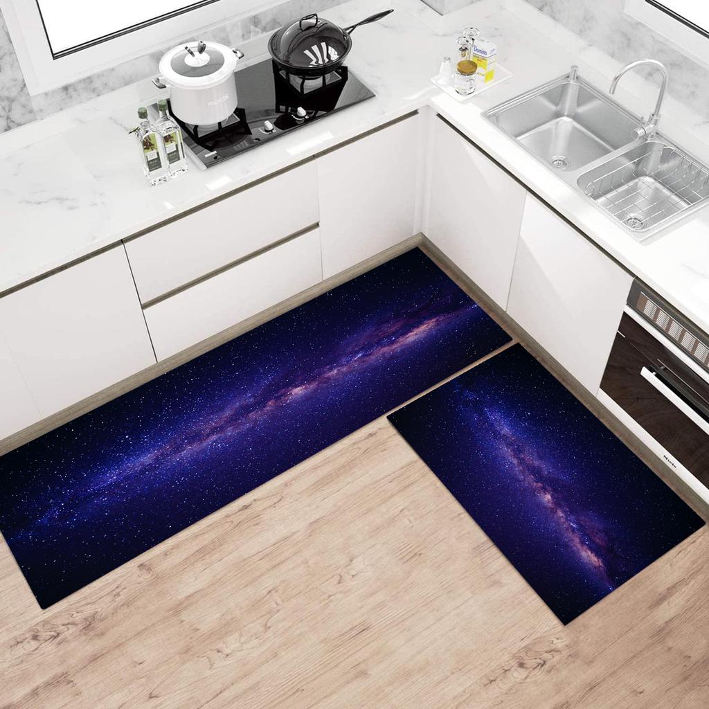 1Pcs Luxury Starry Sky  Kitchen Mat Soft Thickened Kitchen Floor Mat Waterproof Non-slip Oil-proof Floor Mat Runner Rug