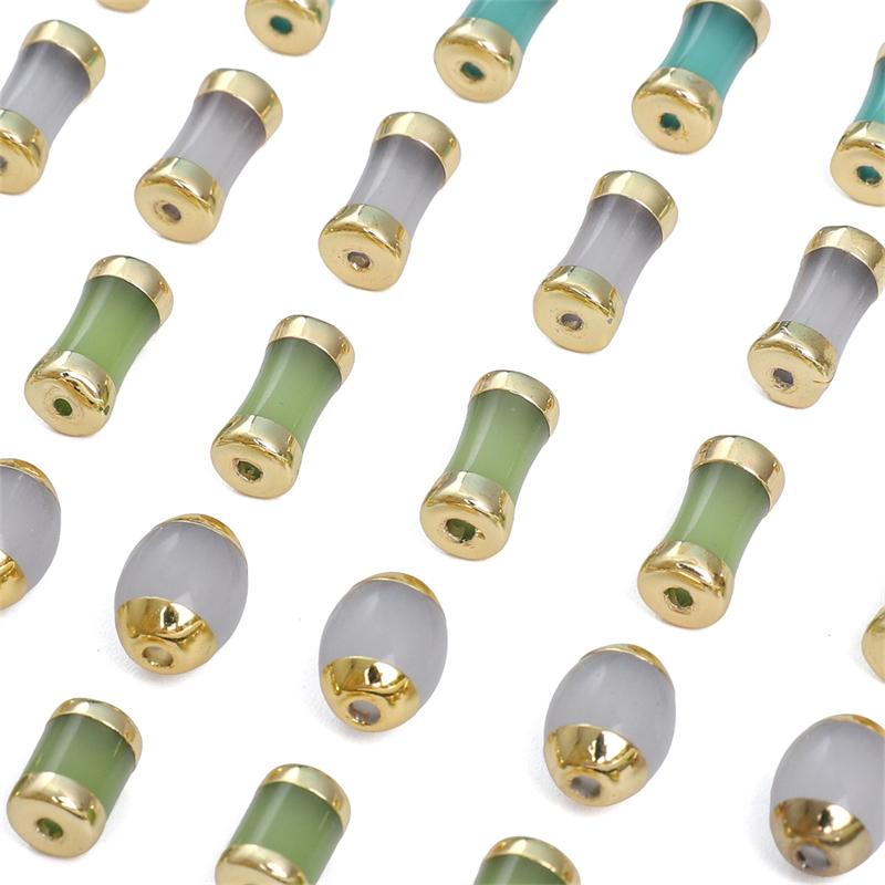 Crystal Glass Beads Bamboo Joint Loose Spacer Beads for DIY Necklace Bracelet Jewelry Making