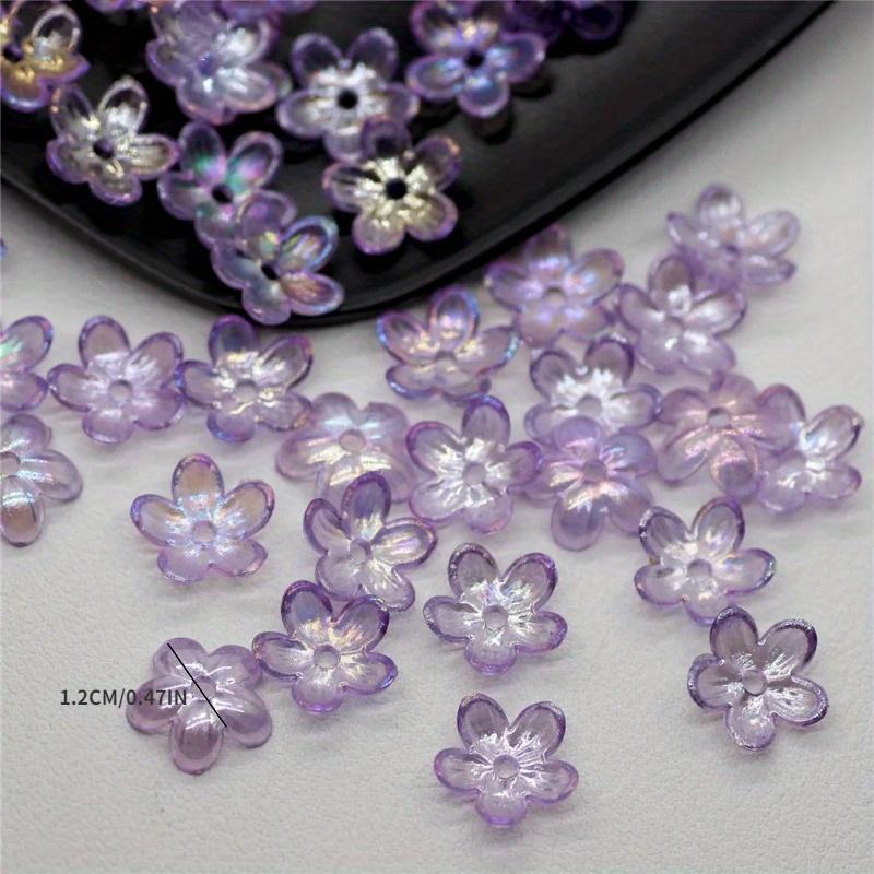 100PCS 12mm Fashion Petal Flower Beads Acrylic Frosted Flower Beads Bowknot Tie Bead for DIY Sewing Buttons DIY Material.