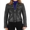Noora Women's BLACK Leather Jacket | Motorcycle Slim Fit Biker Jacket With Full Sleeves |