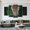 5 Panels Leopard Grass Posters Wall Art Picture for Living Room Animal Canvas Painting Home Decoration Landscape Prints No Frame