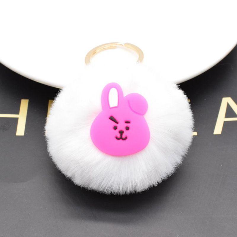 Bts Palla di Pelo Portachiavi Kpop Bts Bangtan Boys Jimin Jin Jk Jhope Ciondolo Regalo per Fan