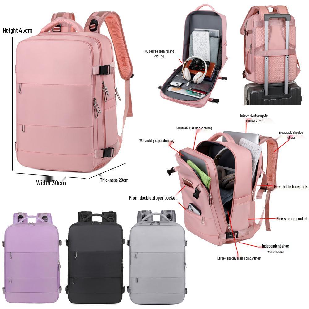 Popular Large-Capacity Travel Backpack for Men & Women – Versatile Business, Commuting, and Leisure Schoolbag with Multi-Compartments & Laptop Slot