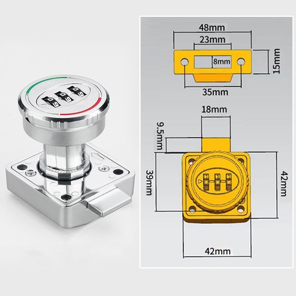 Home Security Drawer Combination Lock 3 Digital Code Wardrobe Code Lock Password Locker  Cabinet