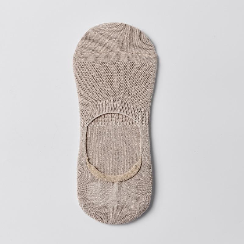 Men's Summer Shallow-mouthed Invisible Socks, Thin Mesh Silicone Anti-slip Men's Socks, Solid-colored Cotton Socks, Boat Socks, Men's Short Socks
