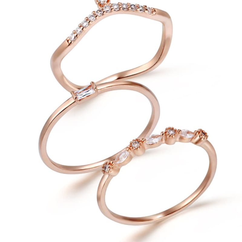 ELLE Jewelry 14K GP Daily Cubic Layered Ring ELBRWR143